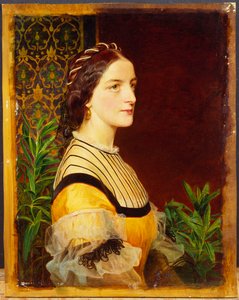 Porträt einer Dame, Kopf und Schultern, 1860 von Anthony Frederick Augustus Sandys