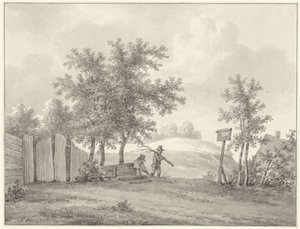 Dünenlandschaft mit zwei Sammlern