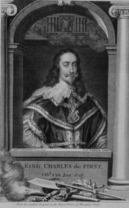 Karl I. (1600-49), König von Großbritannien und Irland ab 1625, graviert von George Vertue (1684-1756) (Gravur) von Anthony van (after) Dyck