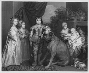 Die Familie von Karl I. (Gravur)