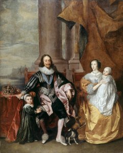 Charles I., Königin Henrietta und zwei ihrer ältesten Kinder von Anthony van (follower of) Dyck