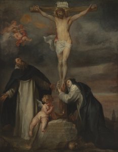 Christus am Kreuz mit der Heiligen Katharina von Siena, dem Heiligen Dominikus und einem Engel von Anthony van Dyck