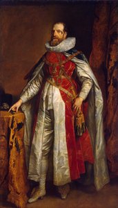 Porträt von Henry Danvers, 1. Earl of Danby 1573-1644, in Roben als Ritter des Hosenbandordens, Ende der 1630er Jahre von Anthony van Dyck