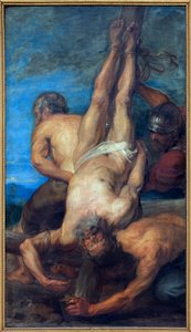 Das Martyrium des Hl. Petrus. Gemälde zugeschrieben Antoon Van Dyck (1599-1641), Öl auf Leinwand von Anthony van Dyck
