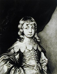 Porträt von George, Herzog von Buckingham (1592-1628) graviert von Robert Dunkarton (1744-c.1817) aus Illustrious Characters in British History (Mezzotint) von Anthony van after Dyck