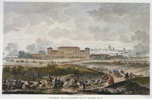 Die Schlacht von La Favorite, 25. Nivose, Jahr 5 (Januar 1797) graviert von Jean Duplessi-Bertaux (Aquatinta)