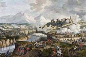 Die Schlacht von Roveredo, 18. Fructidor, Jahr 4 (September 1796), graviert von Jean Duplessi-Bertaux (1747-1819)