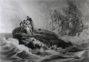 Der Abschied der Familie Bertrand, St. Helena, ca. 1821-36 von Antoine Charles Horace Vernet