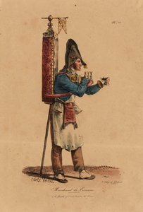 Der Tisane-Verkäufer, Nummer 13 aus der Serie Die Rufe von Paris, graviert von Francois Seraphin Delpech (1778-1825)