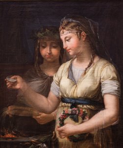 Zwei Vestalinnen bereiten ein Opfer vor, 1770 von Antoine Francois Callet