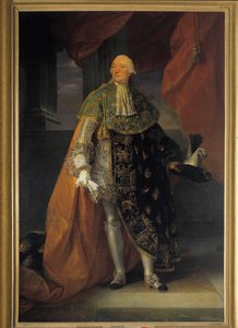 Ganzkörperporträt von Louis Philippe II Joseph, Herzog von Orleans (1747-1793) genannt Philippe Egalite im großen Habit des Ordens des Heiligen Geistes