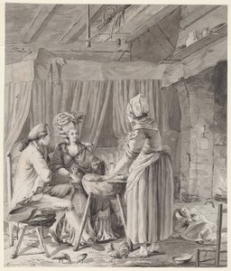 Elegantes Paar beim Mittagessen in einem Landhaus