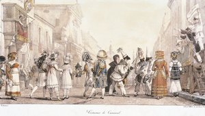 Karnevalskostüme, von Antoine-Jean-Baptiste Thomas (1791-1833), Aquarell. Italien von Antoine Jean Baptiste Thomas