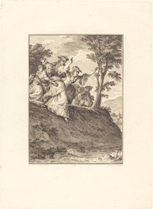 Sie stürzt sich nach ihm von Antoine Jean Duclos after Jean Michel Moreau