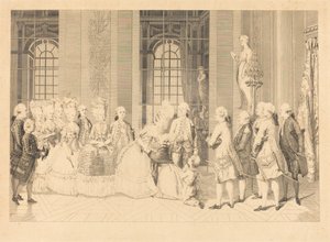 Le Reine annoncant a Mmme. de Bellegarde des juges et la liberte de son mari en mai 1