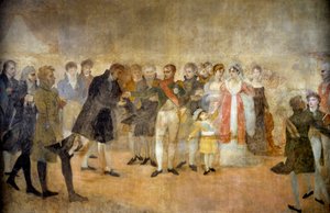 Kaiser Napoleon I. besucht den Salon du Louvre und verteilt an die Künstler die Kreuze der Ehrenlegion 22.10.1808 Gemälde von Antoine Jean Gros (1771-1835) 19. Jahrhundert