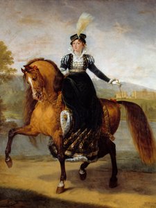 Reiterporträt von Katharina von Württemberg, Frau von Jerome Bonaparte, Königin von Westphalen (1783-1835)