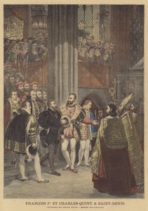 Franz I. und Karl V. in Saint-Denis von Antoine Jean Gros