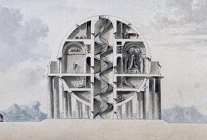 Entwurf für ein Haus für einen Kosmopoliten, 1783 (Detail) von Antoine Laurent Thomas Vaudoyer