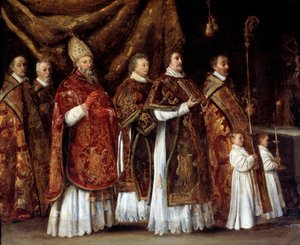 Pontifikalmesse oder ein Bischof, der zum Altar aufsteigt oder Prozession