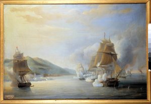 Eroberung Algeriens (1830-1847): Angriff auf Algier vom Meer aus durch die französische Flotte unter dem Kommando von Admiral Duperre, 3.07.1830 von Antoine Leon Morel Fatio
