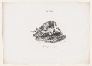 Ein Hirsch und ein Luchs, 1834