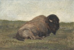 Liegender Bison, 1810-75 von Antoine Louis Barye