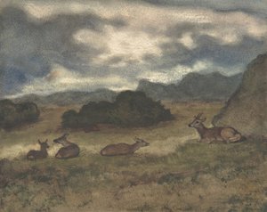 Hirsche in der Landschaft, 1810-1875