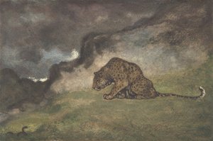 Leopard beobachtet Schlange von Antoine Louis Barye