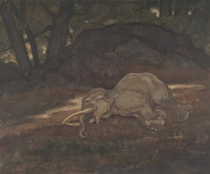 Schlafender Elefant, 1810-75 von Antoine Louis Barye