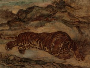 Tiger in Ruhe, ca. 1850-65 von Antoine Louis Barye
