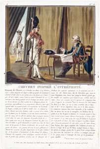 Francois Chevert (1695-1769) inspiriert Mut, graviert von Jean Baptiste Morret, 1789 von Antoine Louis Francois Sergent Marceau