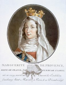 Margarete von der Provence, aus Portraits des grands hommes, femmes illustres, et sujets mémorables de France, graviert und in Farben gedruckt, veröffentlicht von Pierre Blin, 1786-92, Paris von Antoine Louis Francois Sergent Marceau