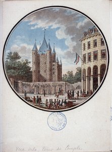 Paris, Ansicht des Tempelturms - in „Malereische Ansichten der Hauptgebäude von Paris“ von Sergeant von Antoine Louis Francois Sergent Marceau