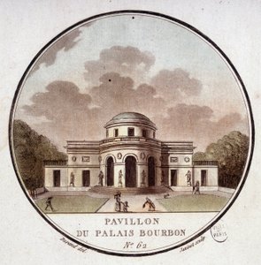 Pavillon des Palais Bourbon, Paris. In malerischen Ansichten der Hauptgebäude von Paris von Sergeant von Antoine Louis Francois Sergent Marceau