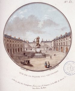 Ansicht des Place des Victoires, Paris. In malerischen Ansichten der Hauptgebäude von Paris von Sergeant von Antoine Louis Francois Sergent Marceau