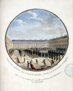 Ansicht des Gartens des Palais Royal - in „Malereische Ansichten der Hauptgebäude von Paris“ von Sergeant von Antoine Louis Francois Sergent Marceau
