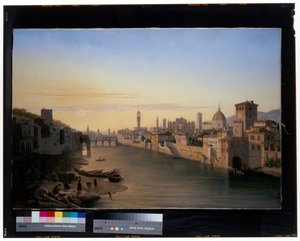 Florenz, eine Ansicht des Flusses Arno