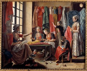 Eine Nähwerkstatt in Arles im Jahr 1760