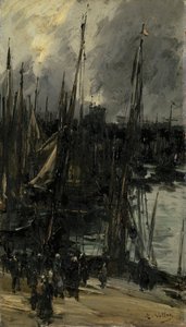 Hafenansicht in Dunkerque von Antoine Vollon