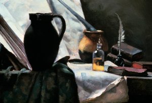 Stillleben mit Schädel, Detail, 19. Jahrhundert