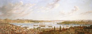 Ein Blick auf Konstantinopel mit Blick auf den Bosporus, 1770 von Antoine de Favray