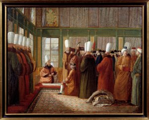 Osmanisches Reich: Empfang eines französischen Botschafters im Dienst von König Ludwig XVI. in der Türkei