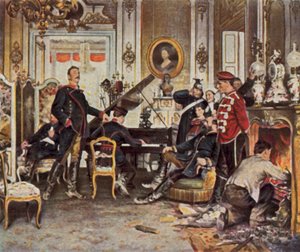 Im Bereitstellungsbereich außerhalb von Paris von Anton Alexander von (after) Werner