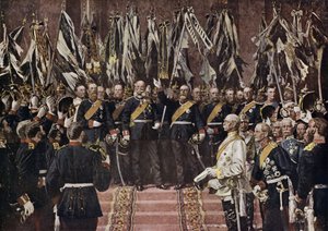 König Wilhelm I. von Preußen zum Kaiser des vereinten Deutschlands ausgerufen, Versailles, Frankreich
