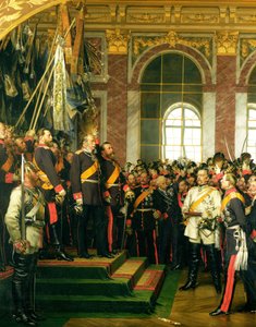Die Proklamation Wilhelms zum Kaiser des neuen Deutschen Reiches im Spiegelsaal von Versailles am 18. Januar 1871, gemalt 1885 von Anton Alexander von Werner