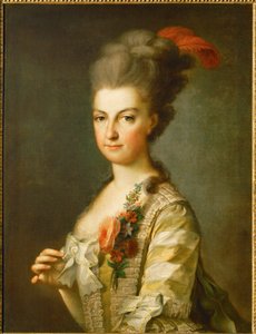 Erzherzogin Marie-Christine in einem gestreiften Seidenkleid