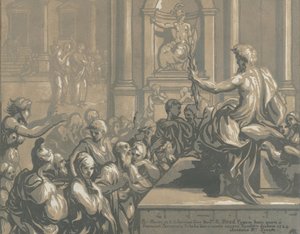 Heiliger Johannes der Evangelist predigt in einem Tempel, 1724 von Anton Maria Zanetti