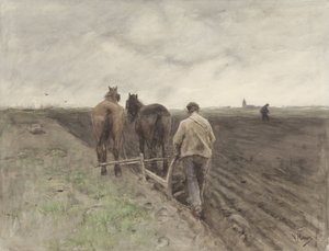 Bauer hinter dem Pflug