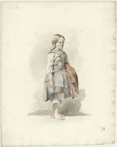 Stehendes Mädchen mit Krug und Mantel unter dem Arm von Anton Mauve